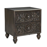 Indian Hand Carved Solid Wooden Bedside Table 02